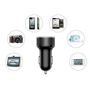 Dual USB Car Charger 2 Ports LCD Display 12-24V Power Adapter. (Multiple Colors)